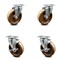 Service Caster 5 Inch High Temp Phenolic Wheel Swivel Top Plate Caster Set with 2 Brakes SCC SCC-20S514-PHSHT-TP2-2-TLB-2 - alternate 1